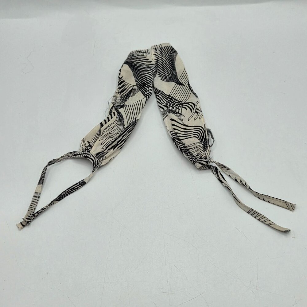 Black & White Abstract Pattern Doll Pants With Adjustable Tie Closures